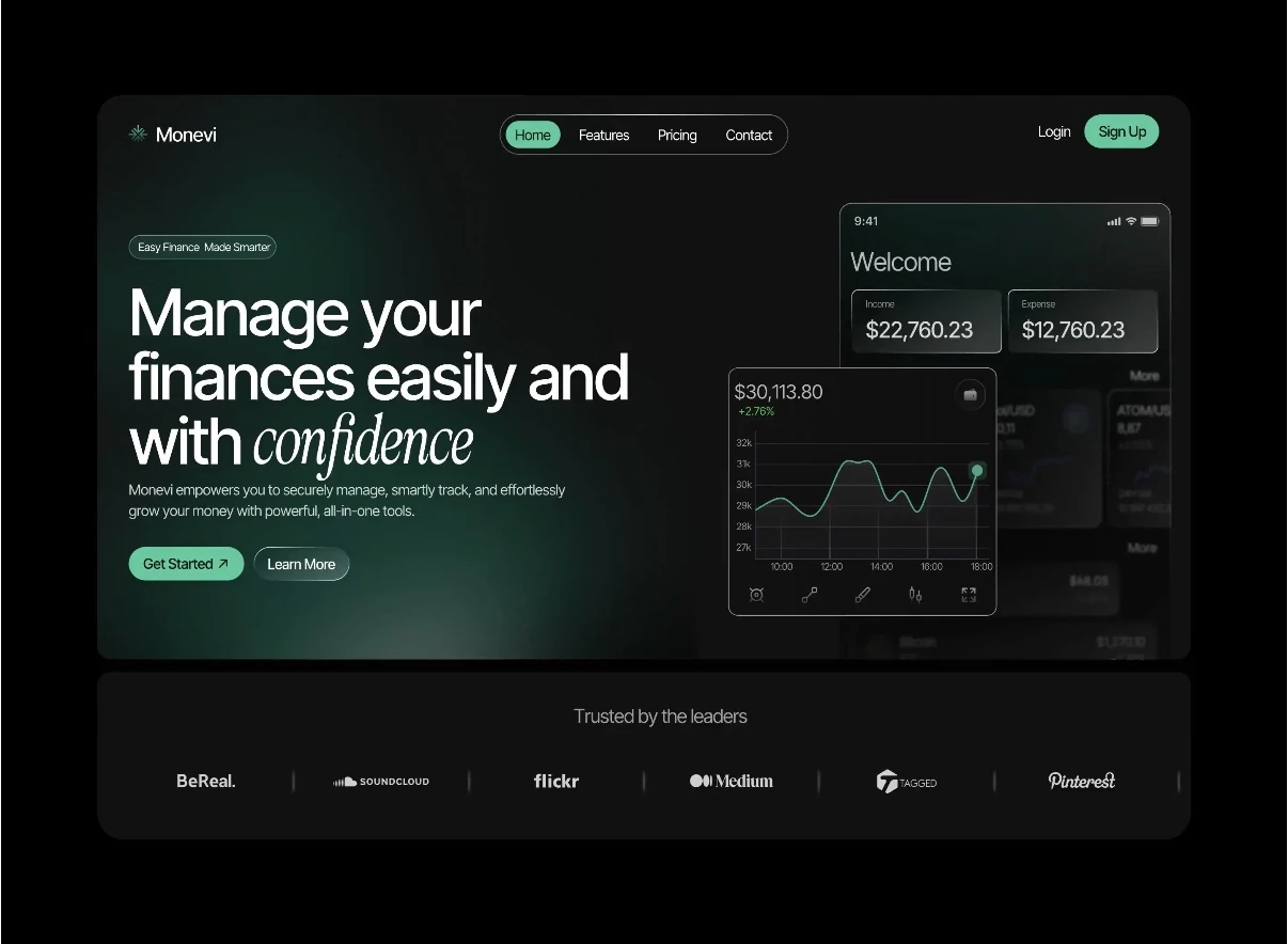 Monevi — Finance · Interface web